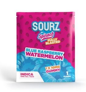 SOURZ by Spinach – Fully Blasted Blue Raspberry Watermelon Gummies 5x10mg